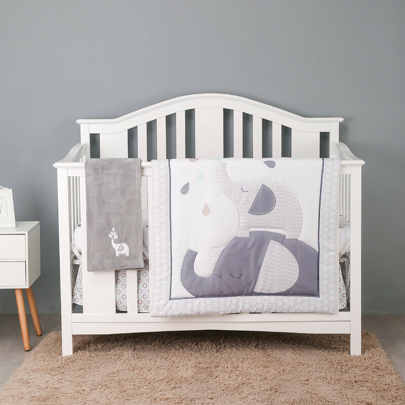 Grey cot bedding set best sale