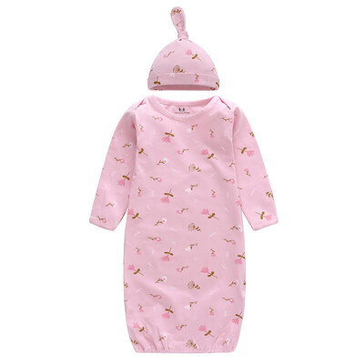 2-Piece Baby Sleep Gown& Beanie Set -Size 0-6 months (3)