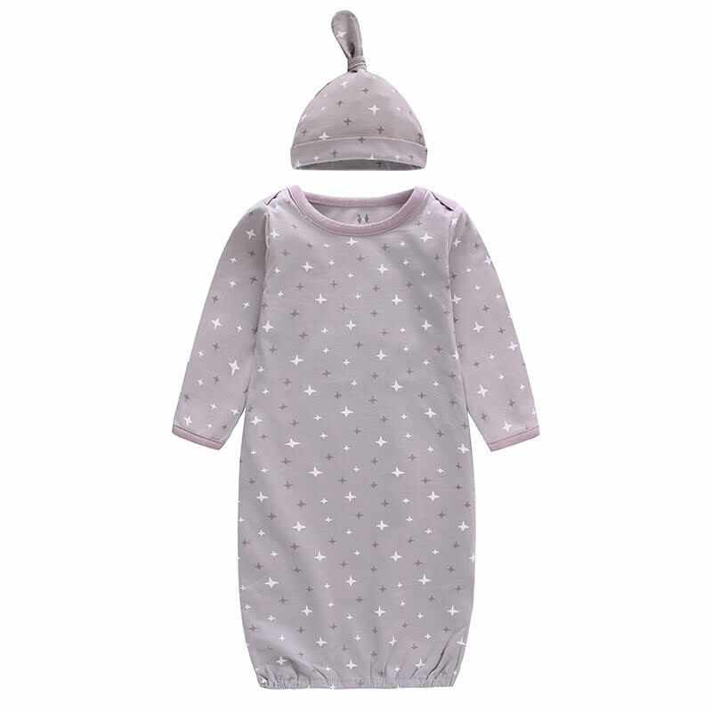 2-Piece Baby Sleep Gown& Beanie Set -Size 0-6 months (5)