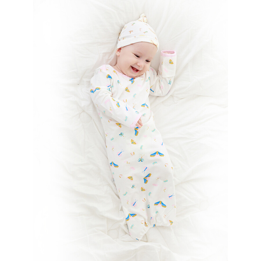 2-Piece Baby Sleep Gown& Beanie Set -Size 0-6 months (6)