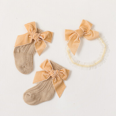 2- Piece Set Newborn Baby Girl Headband& Socks (5)