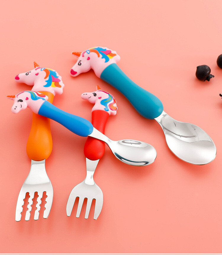 Toddlers 4-Piece Fork & Spoon Set - Unicorn (2)