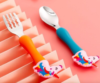 Toddlers 4-Piece Fork & Spoon Set - Unicorn (4)