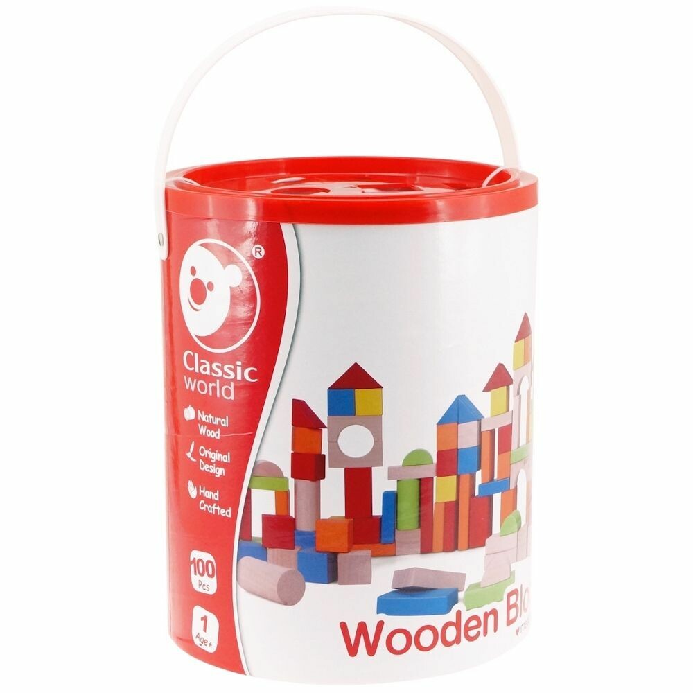 Classic World 100Pc Wooden Blocks - Barrel (2)