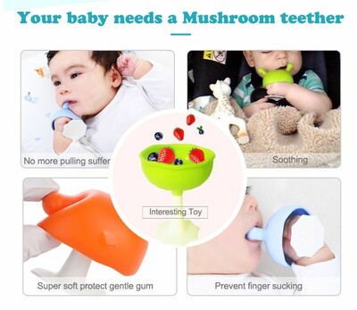 Mombella Mushroom Soothing Teether - Orange (3)