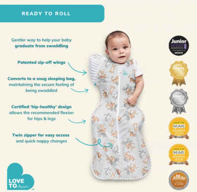 Love To Dream Swaddle UP 1.0 tog Transition Bag - Grey Dot (4)