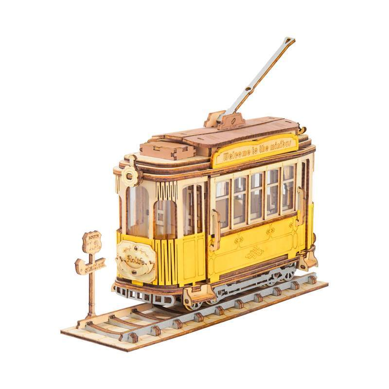 Robotime 3D Wooden Puzzle Retro Tramcar (3)