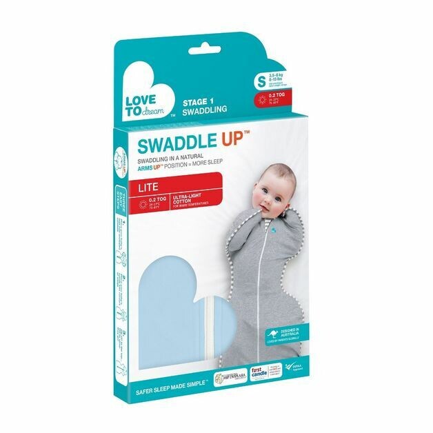 Love to dream Swaddle 0.2 Tog Light Blue (4)